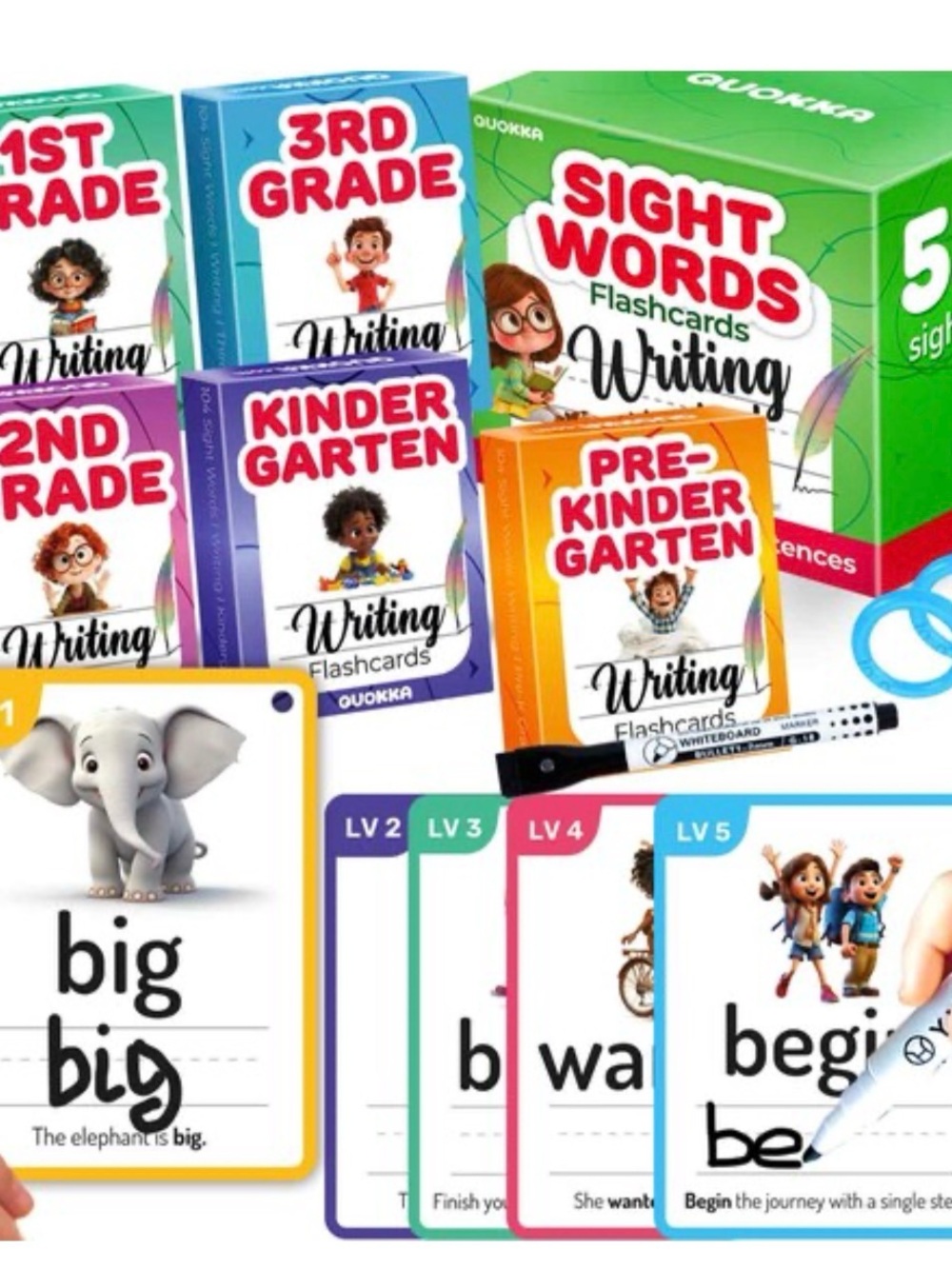 Sight Words & Writing Flashcards - Multi Color - Picture 1 of 5